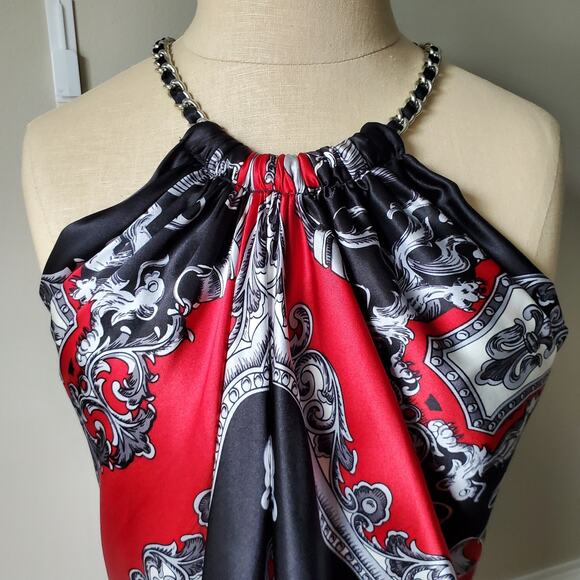Vtg Cache Silk Scarf Chain Halter Top Blouse M Fairy Goth Witchy Whimsigoth NEW - Picture 2 of 10